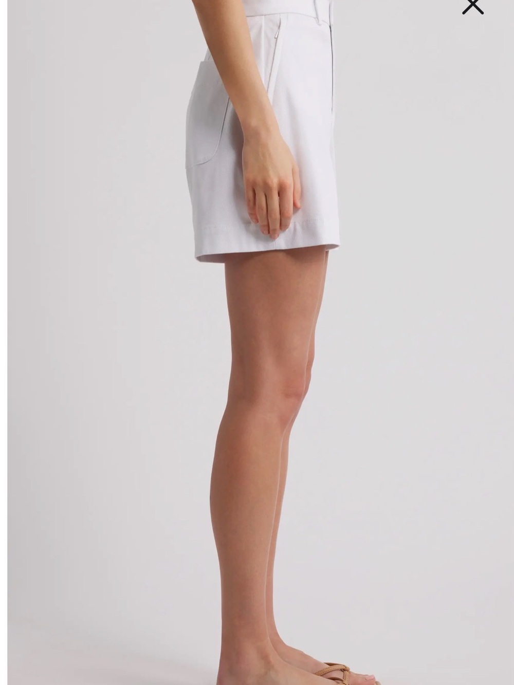 SPANX supersmooth™ Stretch Twill Shorts White flat front Sz S - Picture 3 of 11